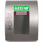 Gesloten SixCase SC1340 AED buitenkast van aluminium zonder AED, met zichtbaar pincodeslot